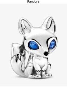 Blue-Eyed Fox Charm Charm Fit Pandora Bracelet S925 Sterling Silver